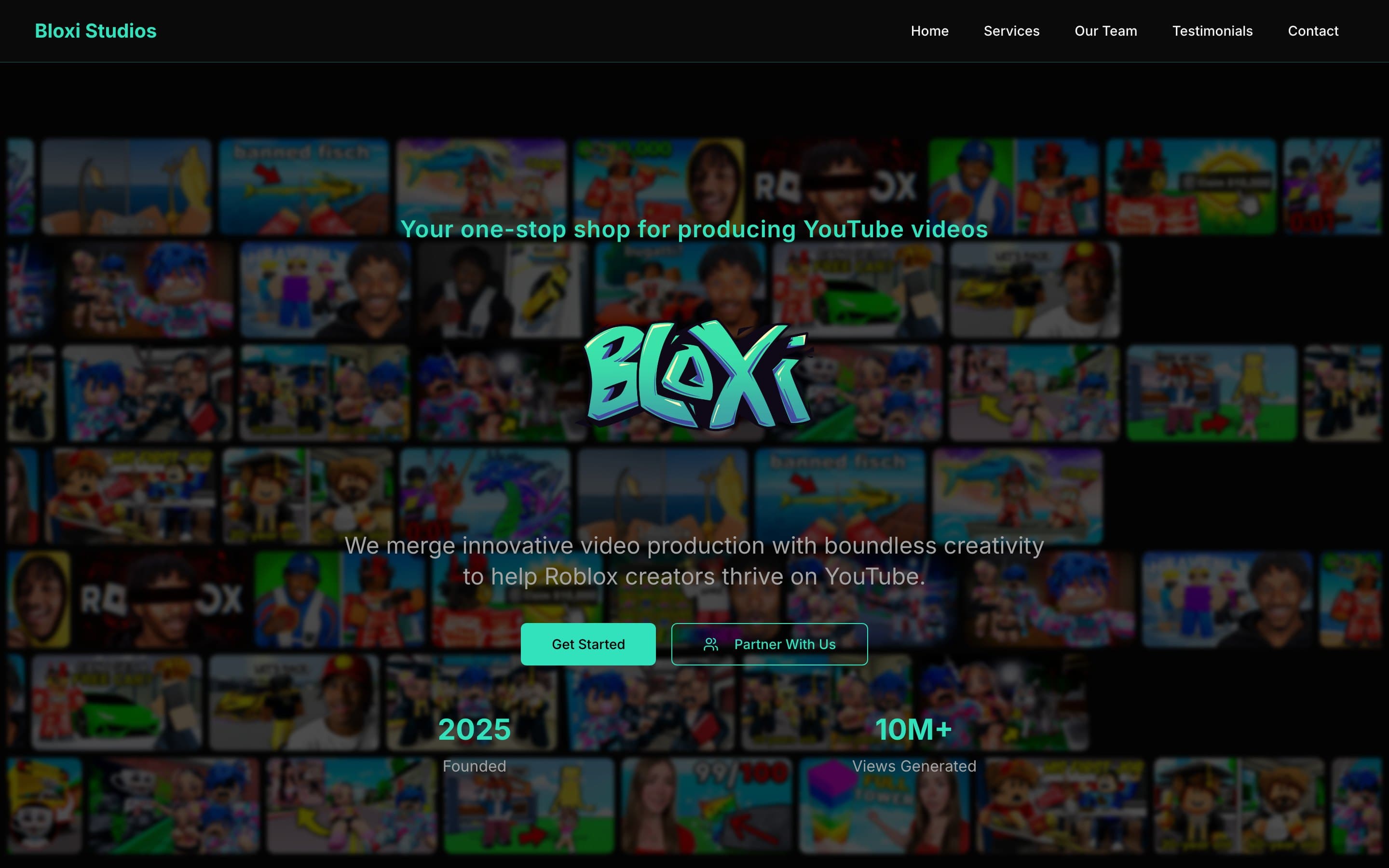 Bloxi Studios website homepage