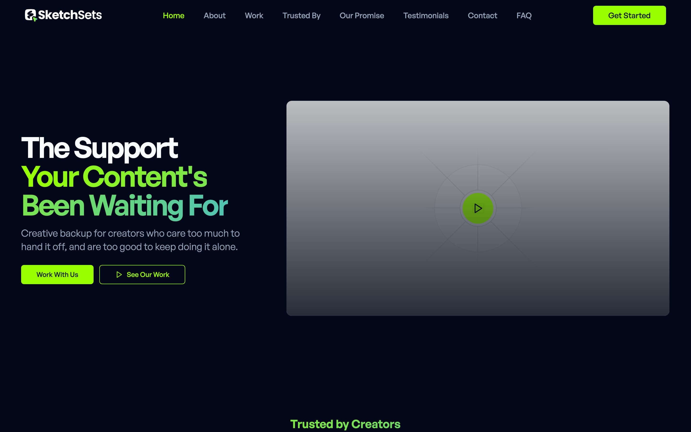 SketchSets website homepage