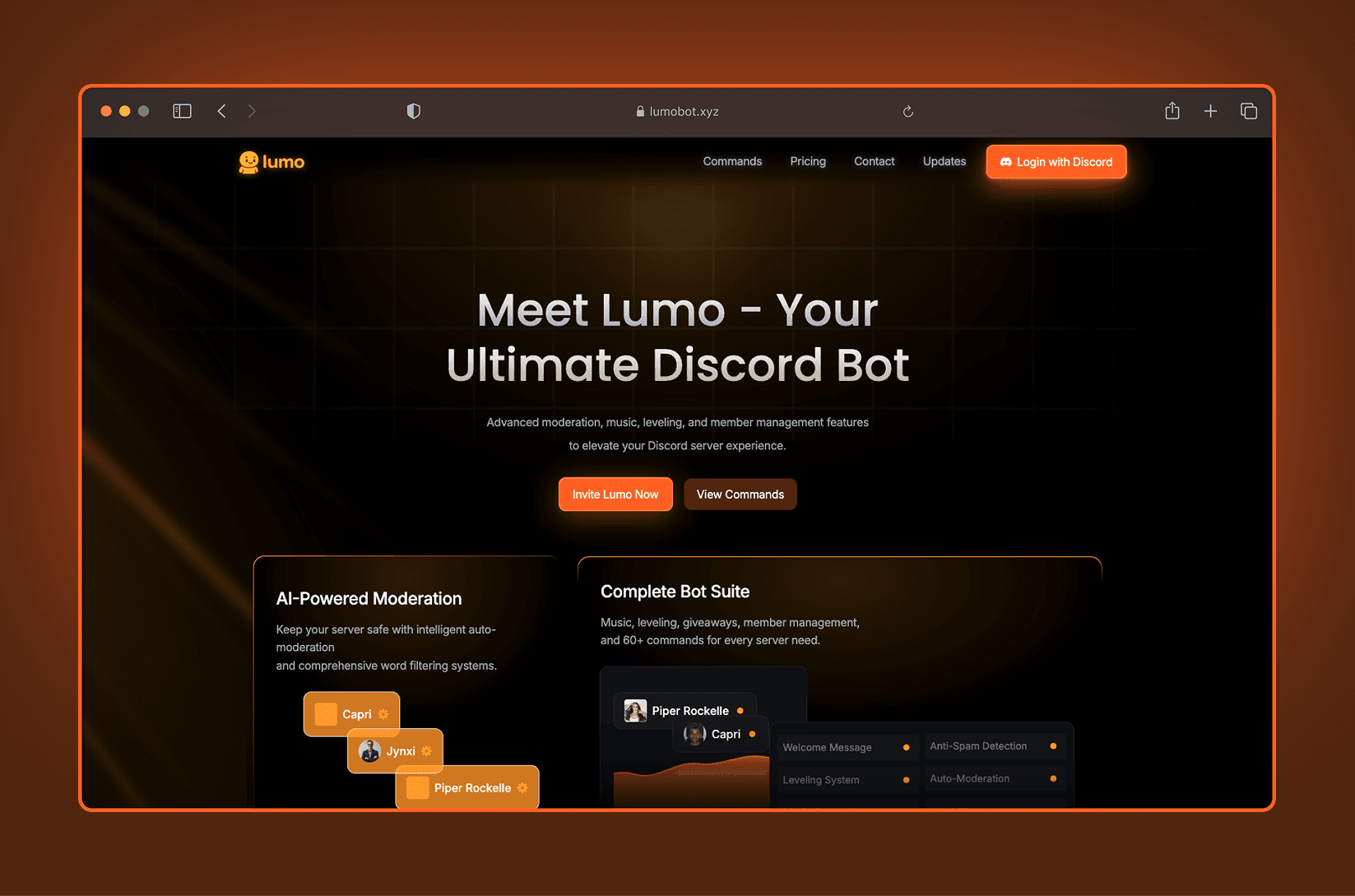 Lumo Bot website: lumo