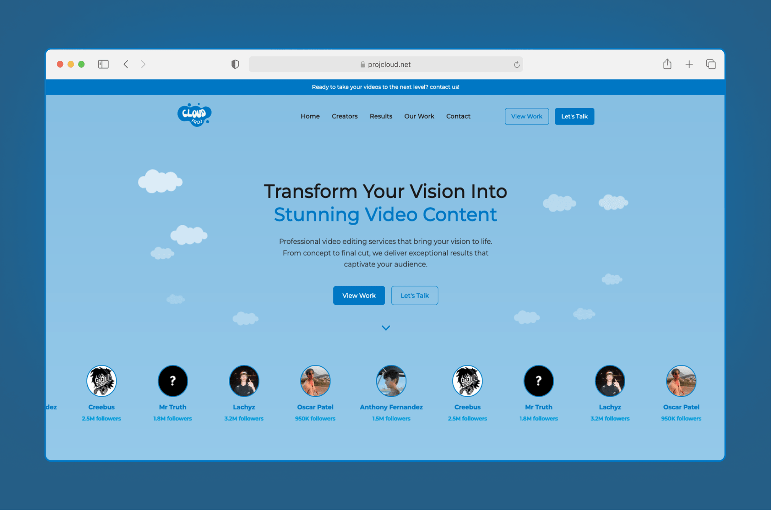 Project Cloud - main showcase