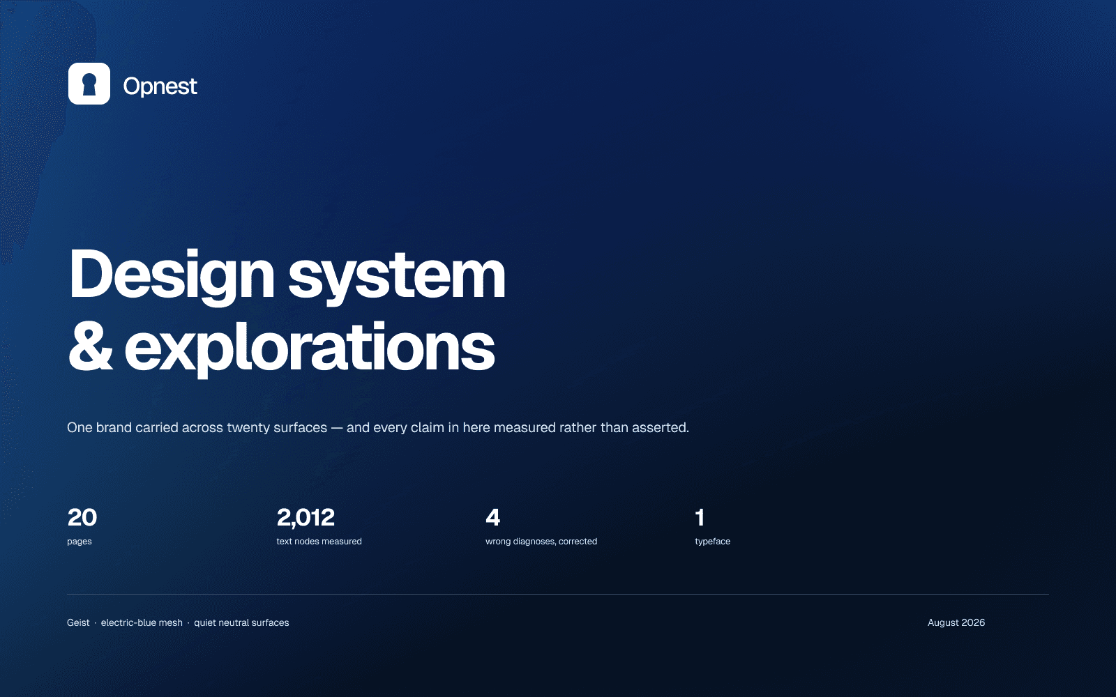Opnest website: screen