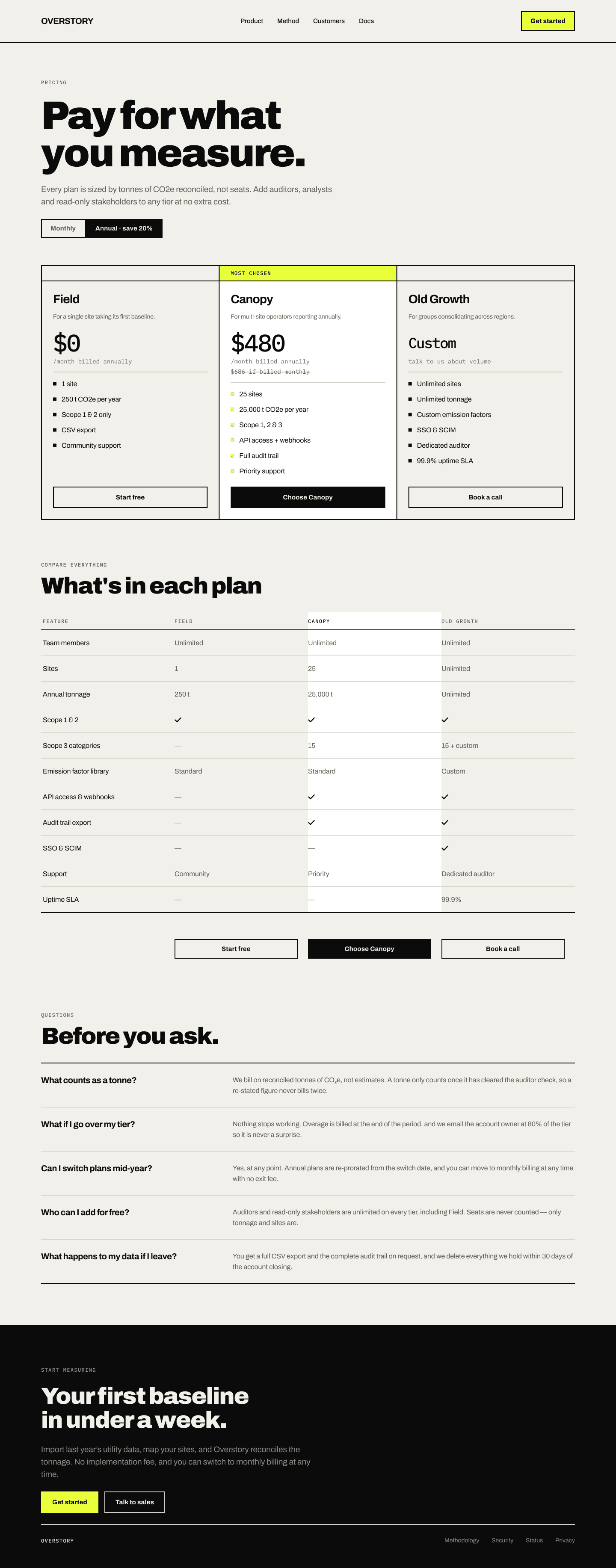 Overstory website homepage