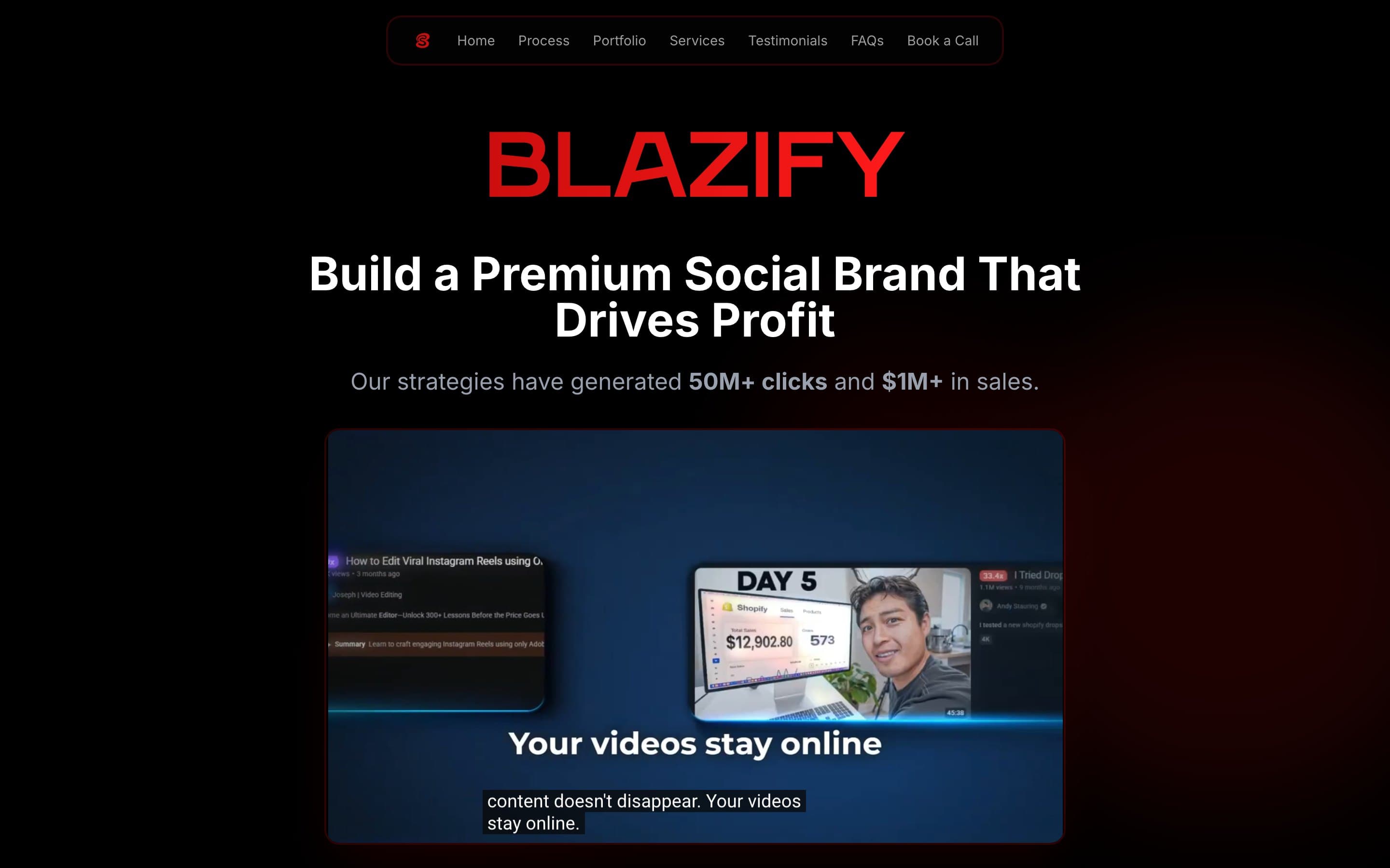 Blazify website homepage