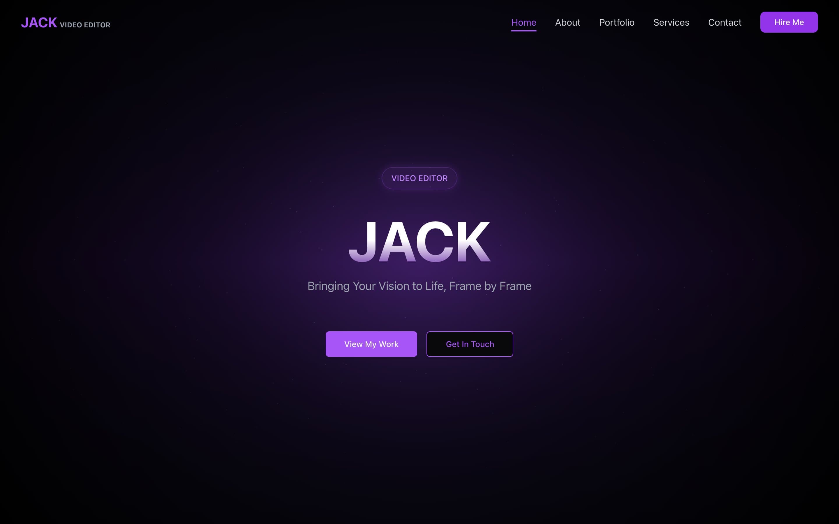 Jack website homepage