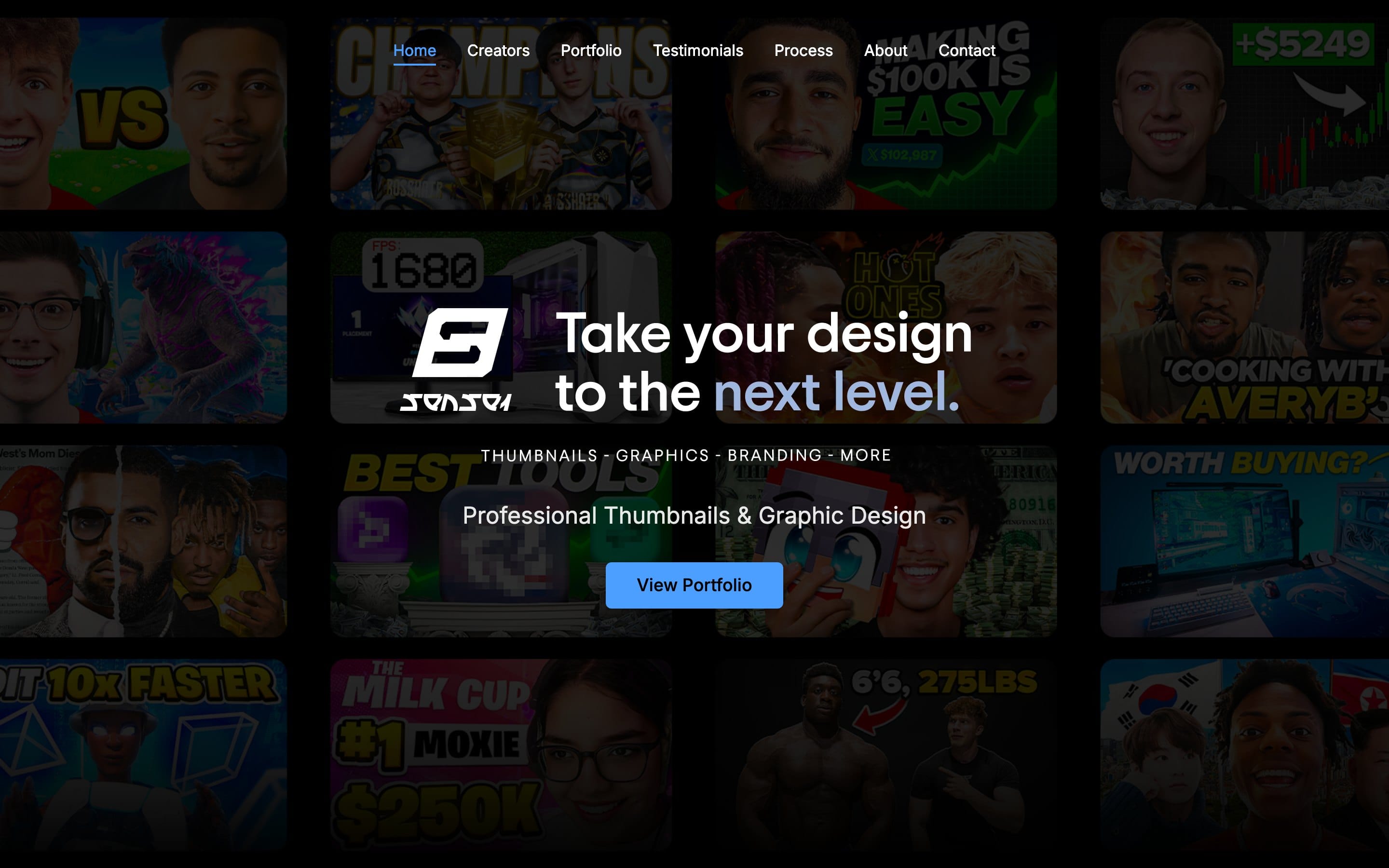 Sense1 website homepage on desktop
